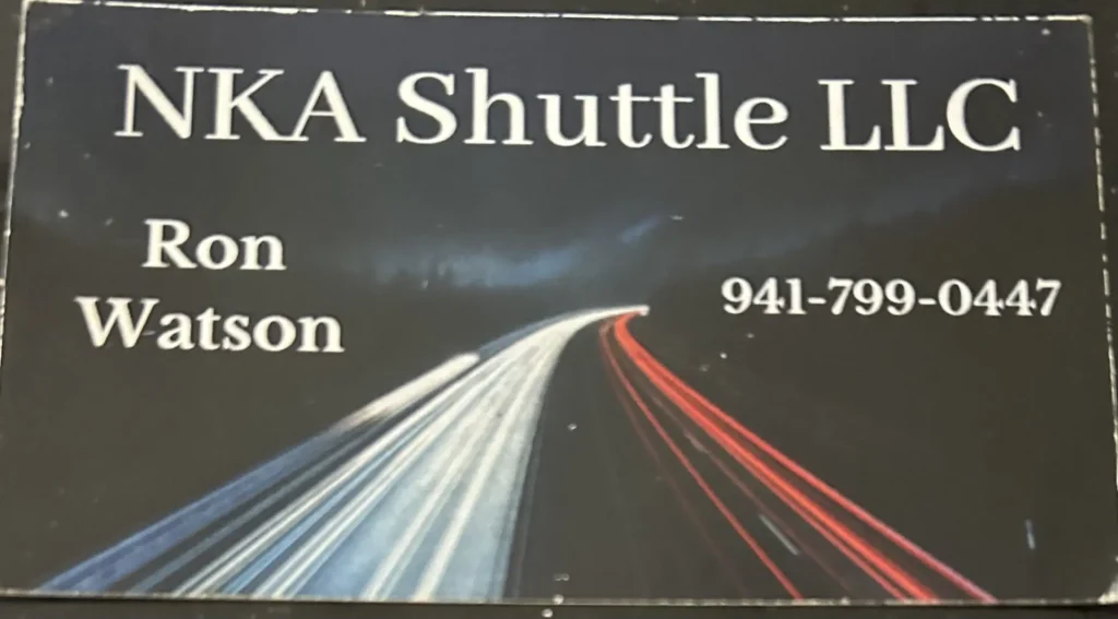 NKA Shuttle LLC logo showing a fast freeway